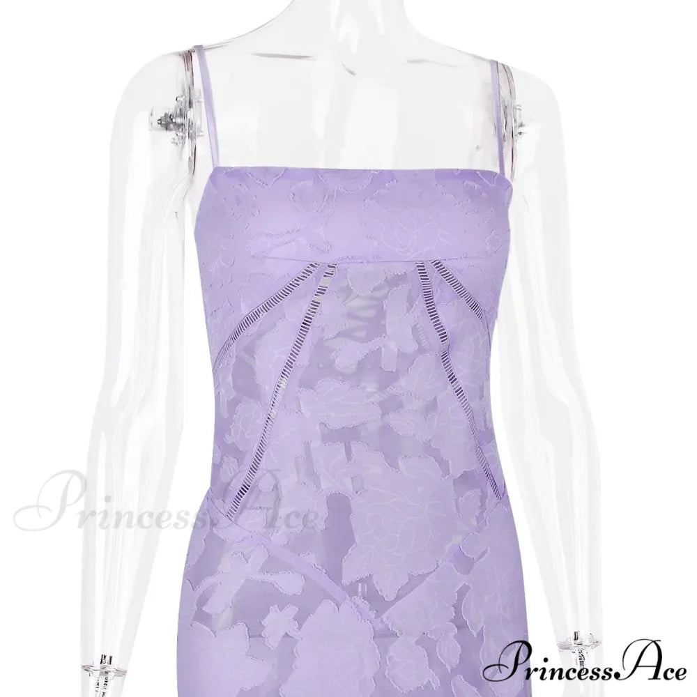 Floral Print Stylish Sheer Maxi Dress