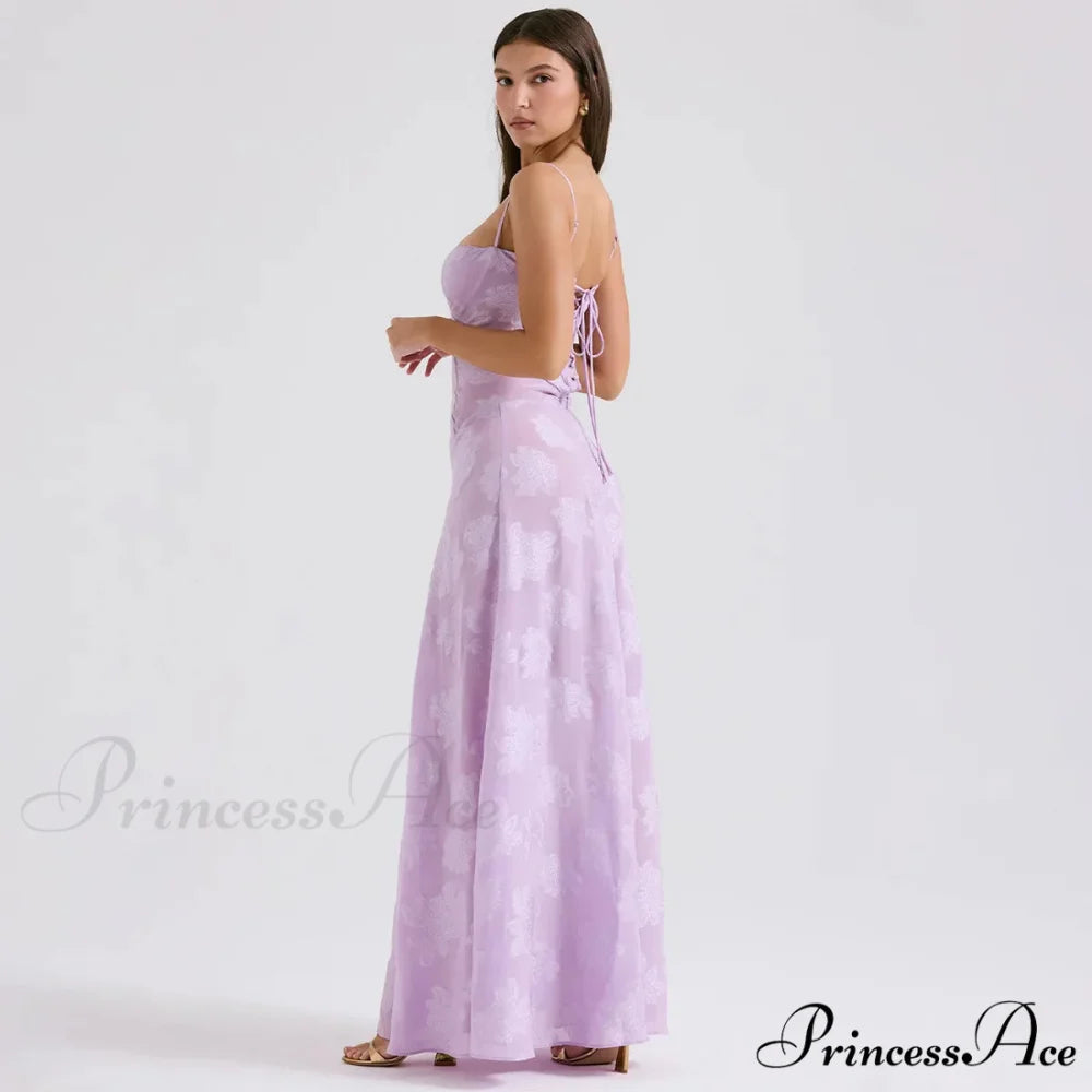 Floral Print Stylish Sheer Maxi Dress