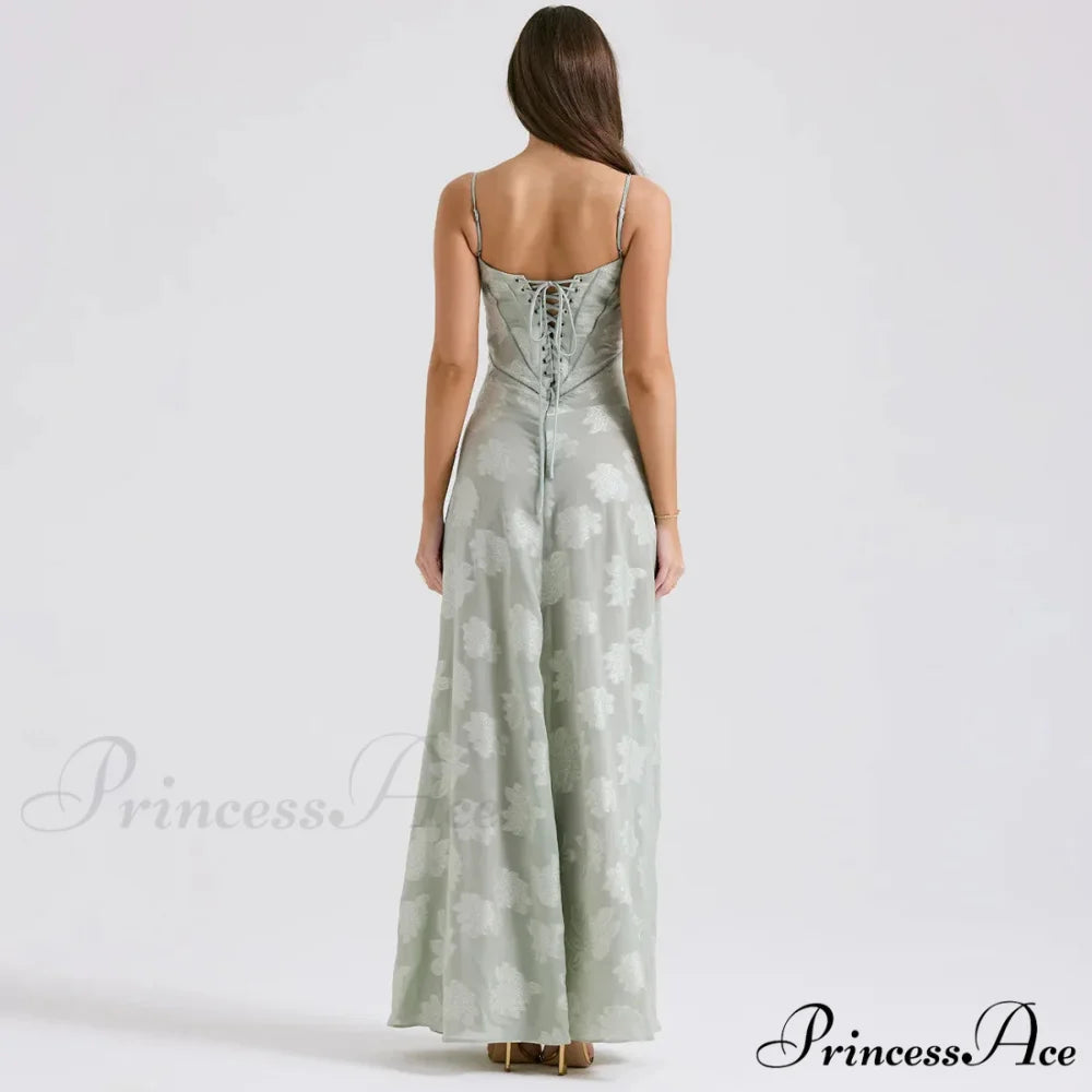 Floral Print Stylish Sheer Maxi Dress