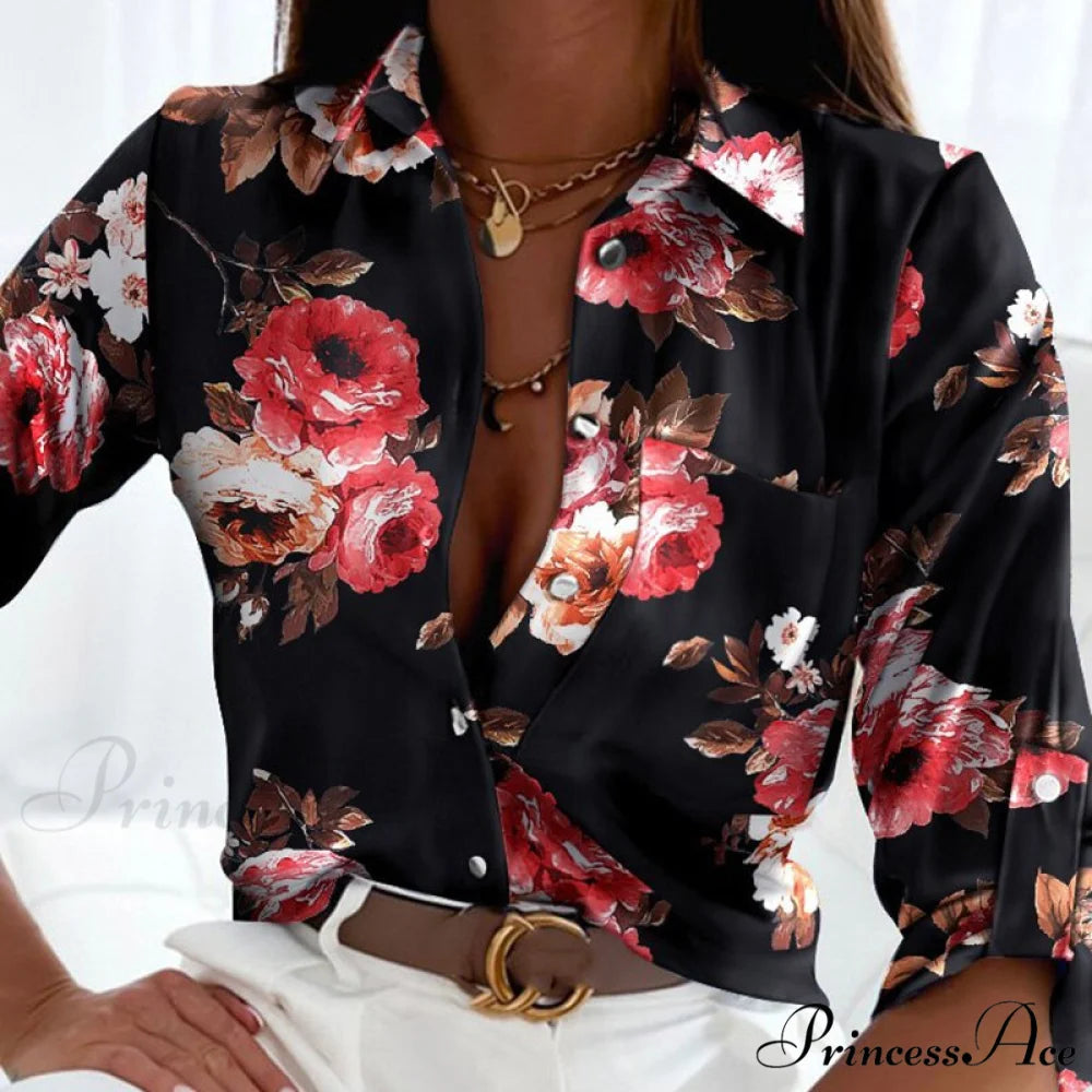 Floral Printing Single Button New Shirt Floral Print / S
