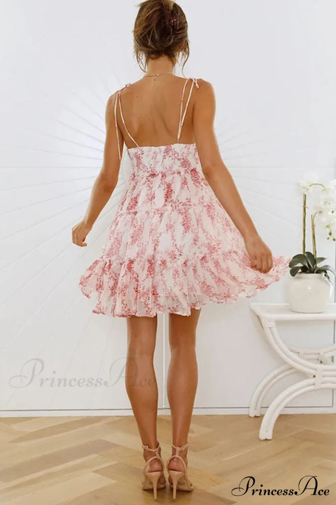 Floral Ruffled Stylish Mini Dress
