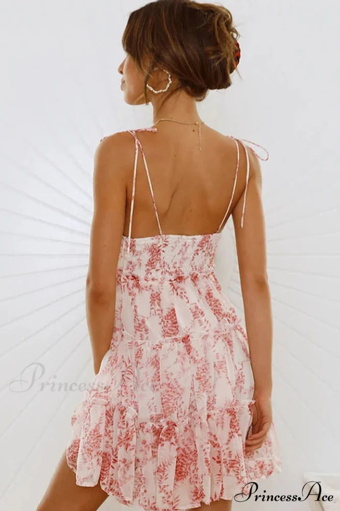 Floral Ruffled Stylish Mini Dress