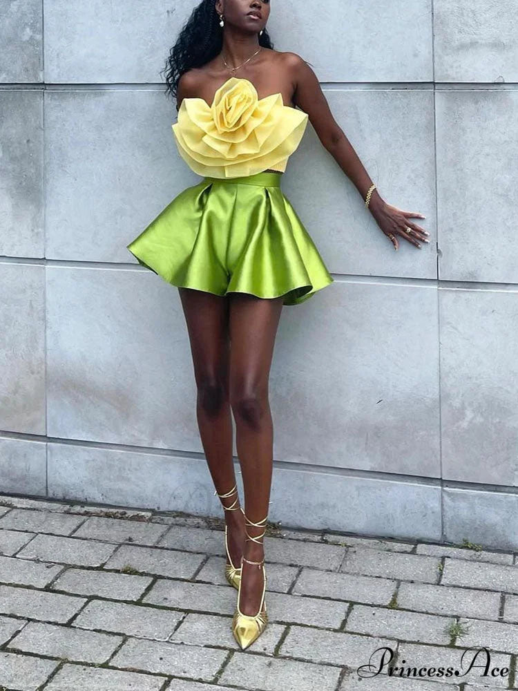 Floral Tie Strap Sheer Lace Mesh Sophisticated Scalloped Crop Tube Top - Lilac