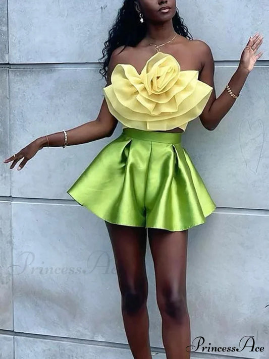 Floral Tie Strap Sheer Lace Mesh Sophisticated Scalloped Crop Tube Top - Lilac