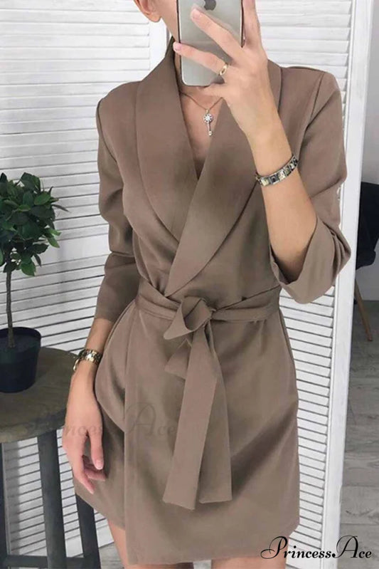 Florcoo Sexy Lace Trendy Sling Halter Mini Dresses S / Khaki