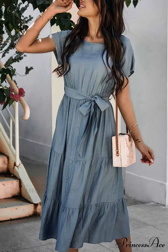 Florcoo White Print Trendy Long Sleeves Mini Dress