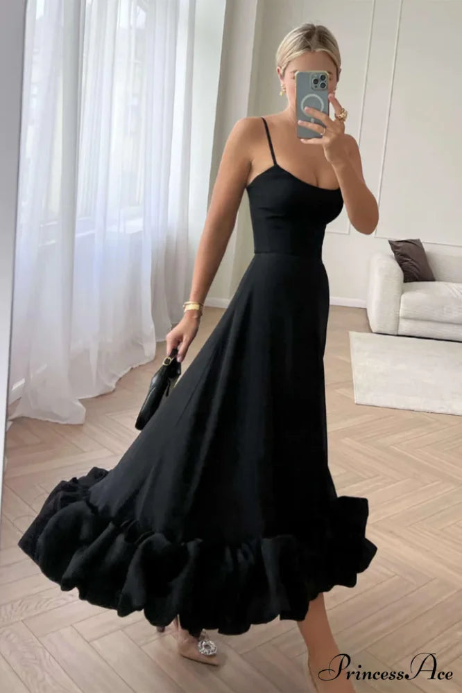Flounce Bustier Stylish Midi Dress