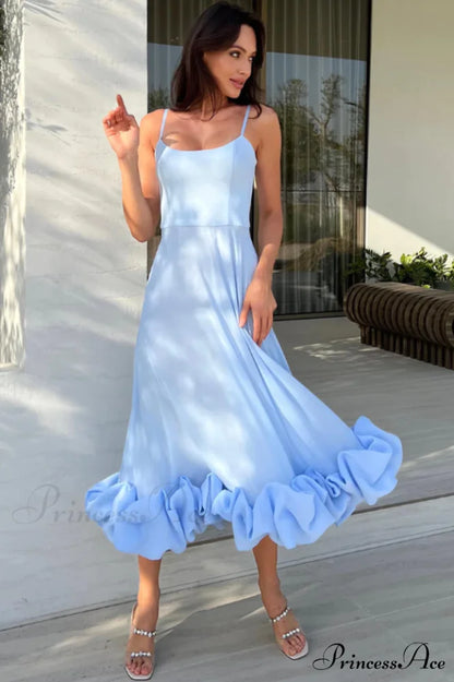 Flounce Bustier Stylish Midi Dress