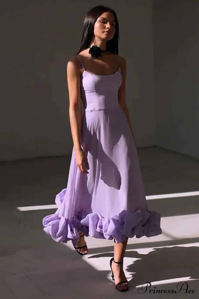 Flounce Bustier Stylish Midi Dress