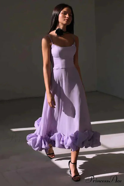Flounce Bustier Stylish Midi Dress