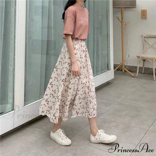 Flower A-Line Extended Skirt 2024 Summer Pleasant Style Women skirt-250126