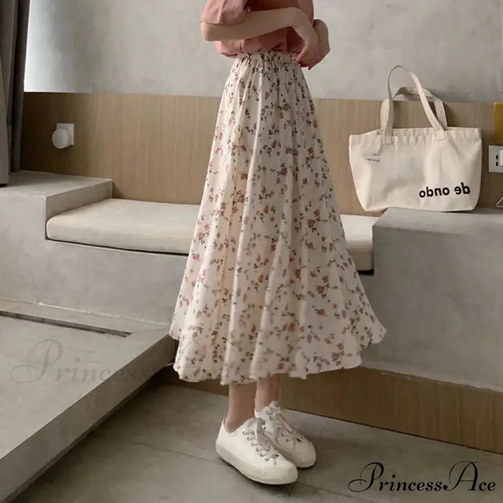 Flower A-Line Extended Skirt 2024 Summer Pleasant Style Women skirt-250126