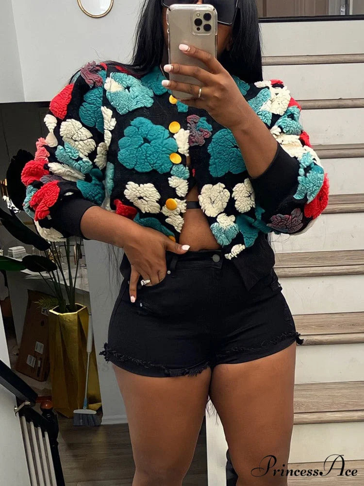 Flower Charming Layer Necklace Red / One Size