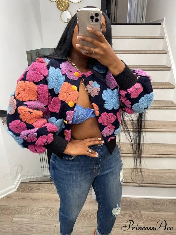 Flower Charming Layer Necklace Rose / One Size