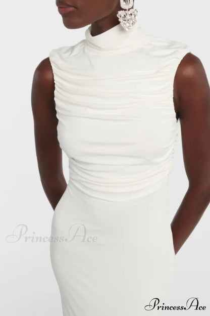 Flower Detail Stylish Ruched Midi Dress