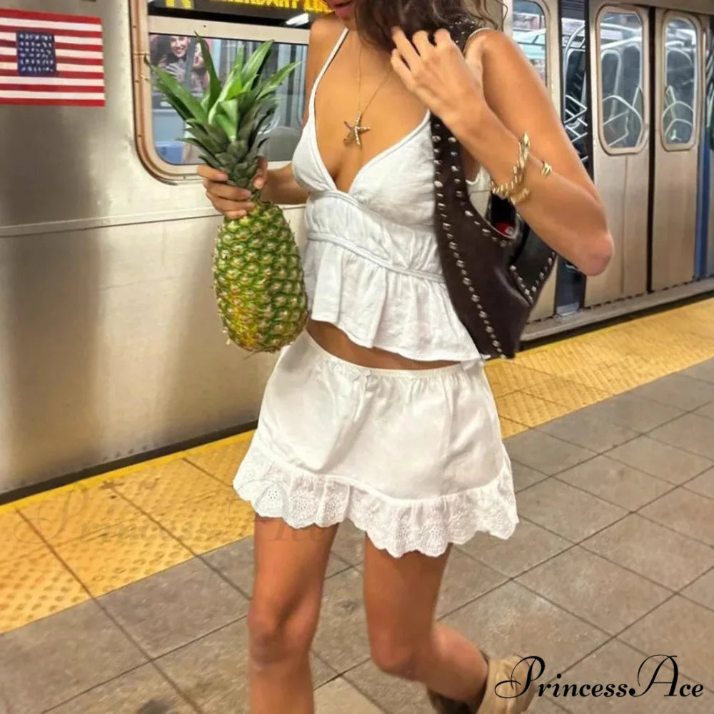 Flower Lace Flirtatious Pleated Skirt skirts-250223