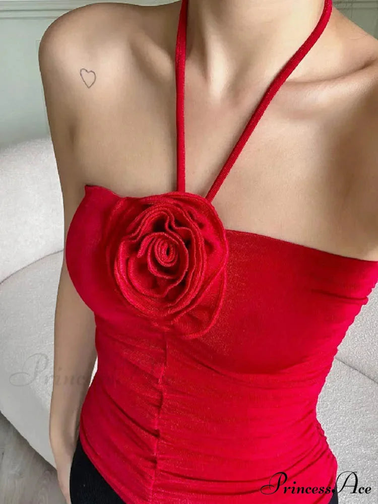 Flower Patchwork halter Tubes Off Shoulder Backless Tank 2024 Sexy Women Off Shoulder Ruched Black Mini Vests Tank top