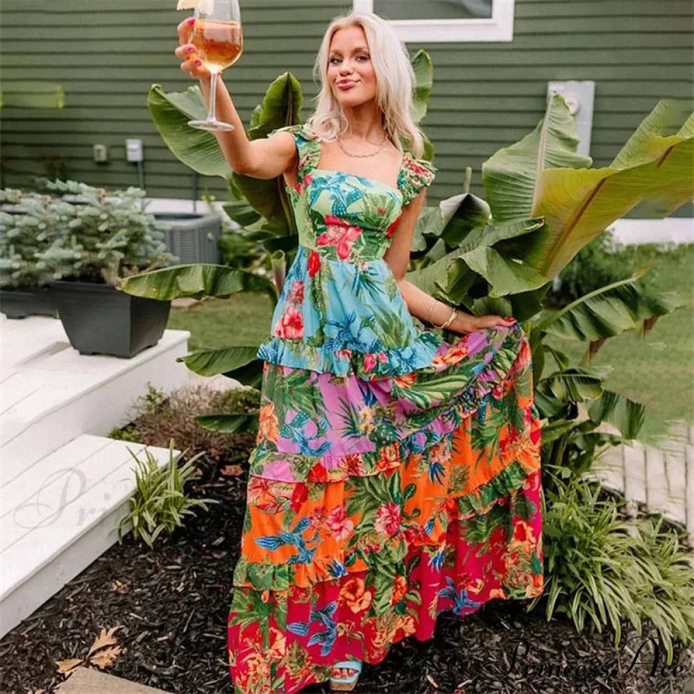 Flower Pattern Frill One Piece Swimsuit onepiece-250223