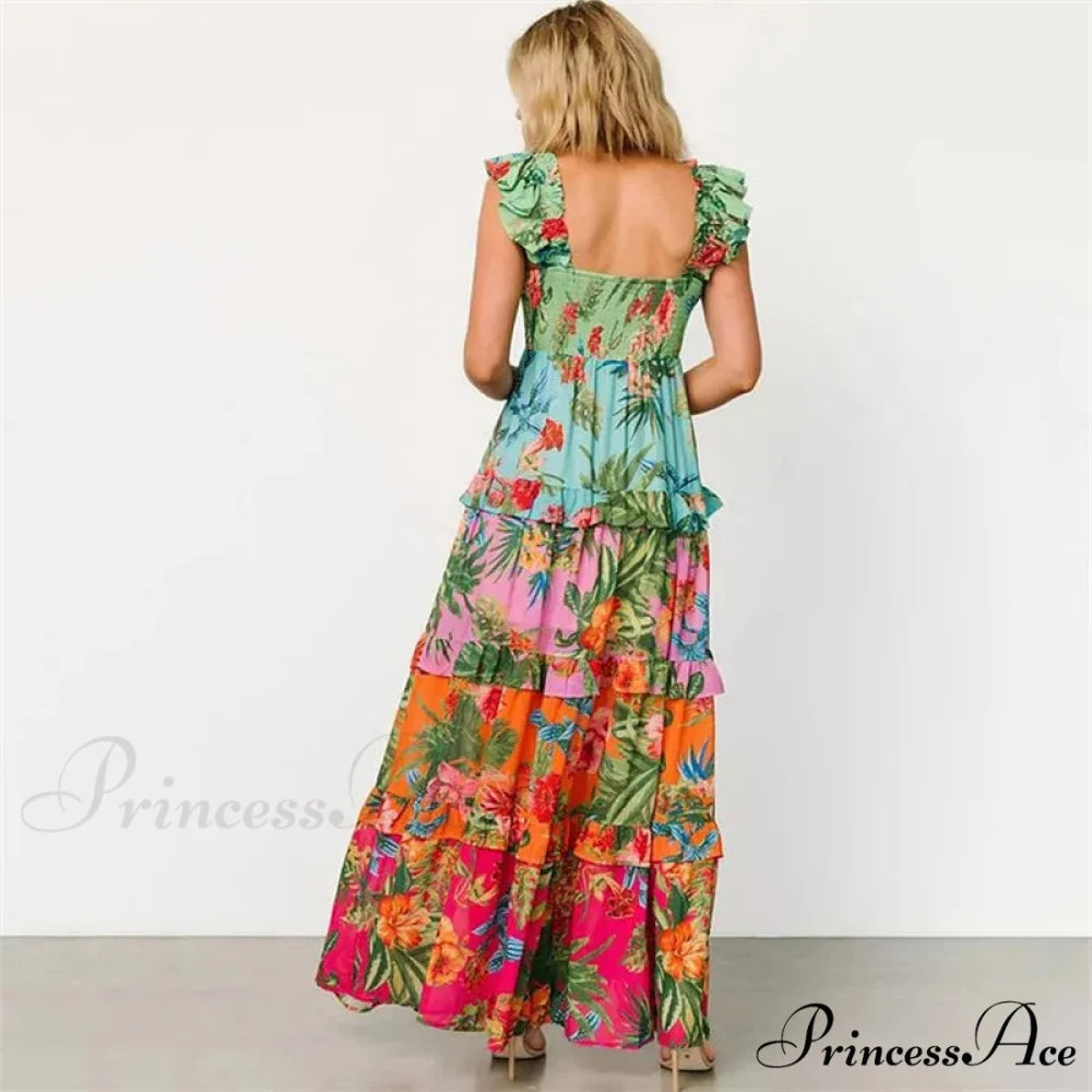 Flower Pattern Frill One Piece Swimsuit onepiece-250223