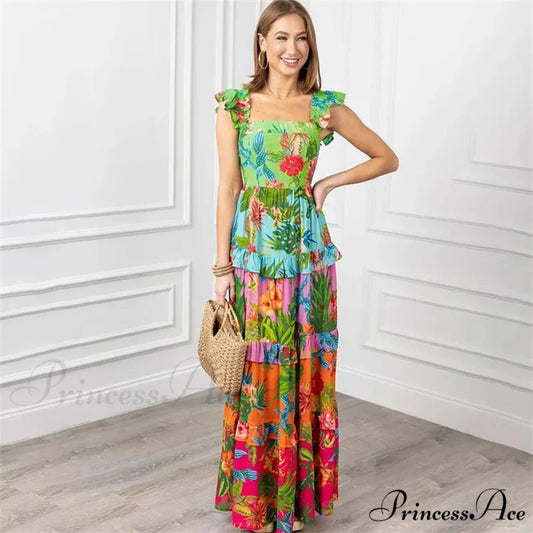 Flower Pattern Frill One Piece Swimsuit onepiece-250223