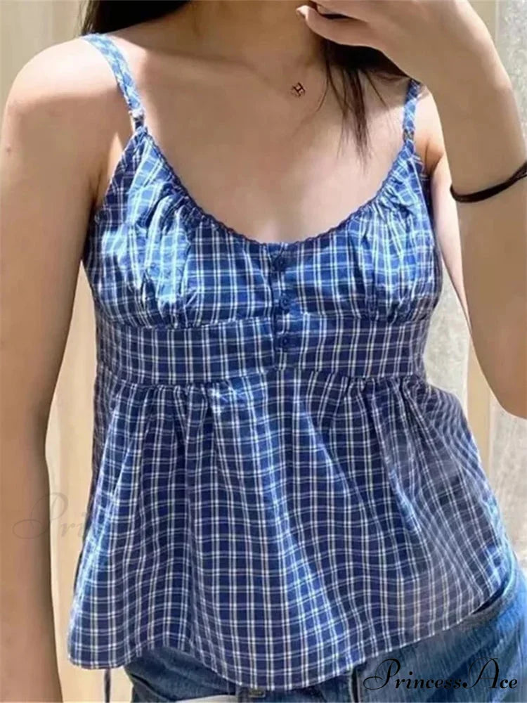 Flower Pattern V-neck Lace-up Spaghetti Crop Top croptop-250126