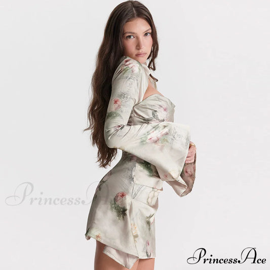 Flower Print Cowl Neck Sleeveless Classic High Slit Midi Sundress - Pink M / Floral