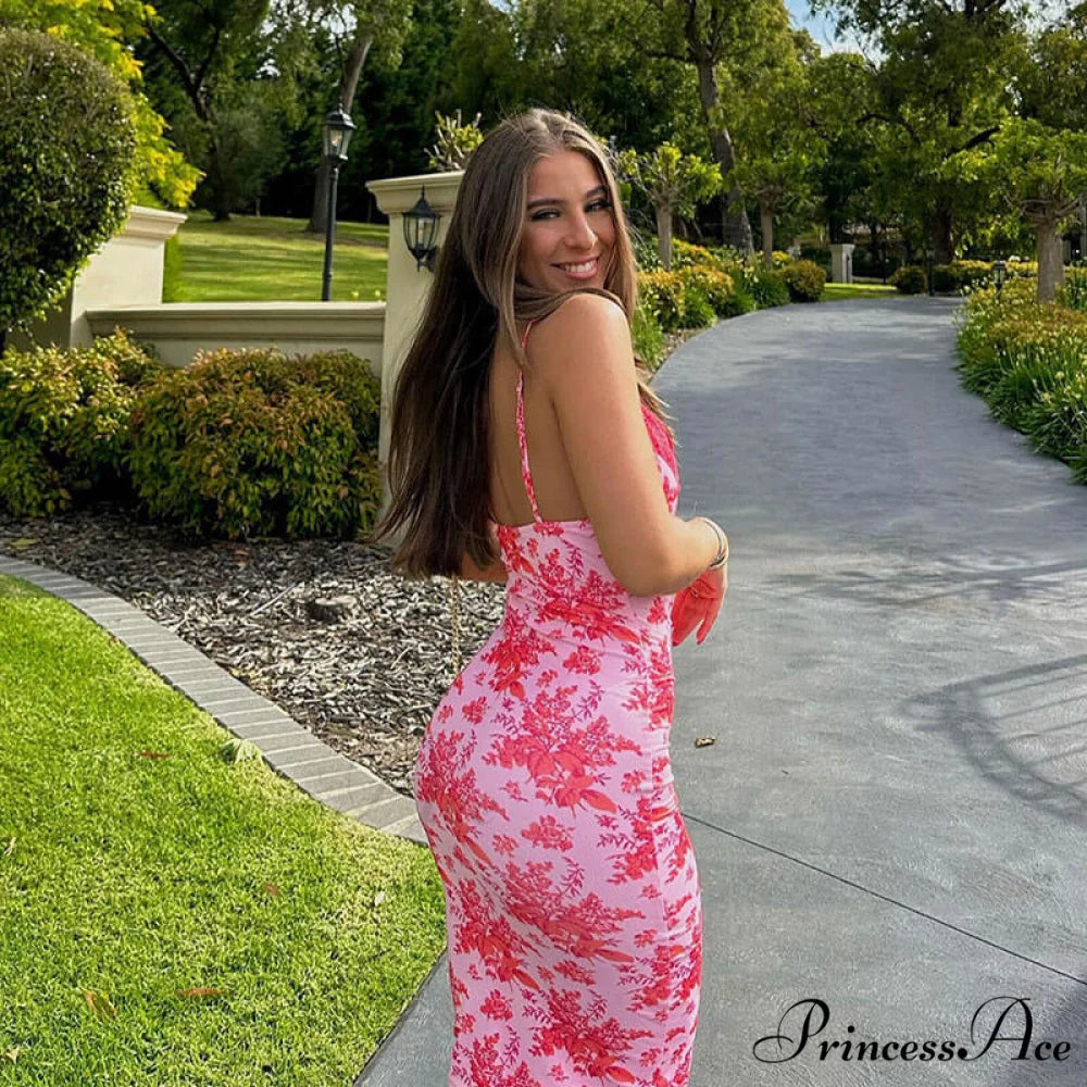 Flower Print Cutout Ruched Trim Classic Long Sleeve Mini Dress - Floral L / Pink