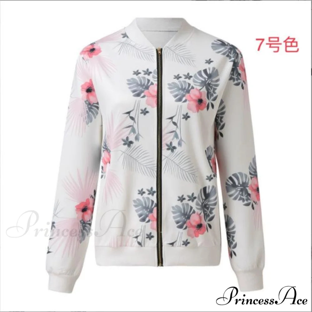 Flower Print Long Sleeve Coats