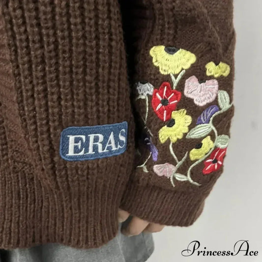 Flower Stitched Y2K Cardigan cardigans-241228