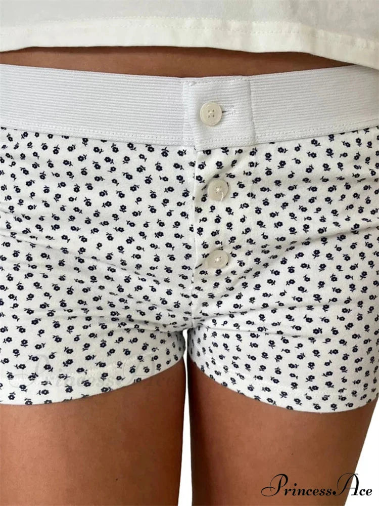 Flower Striped Pajama Sleep Short grey / S short-250223