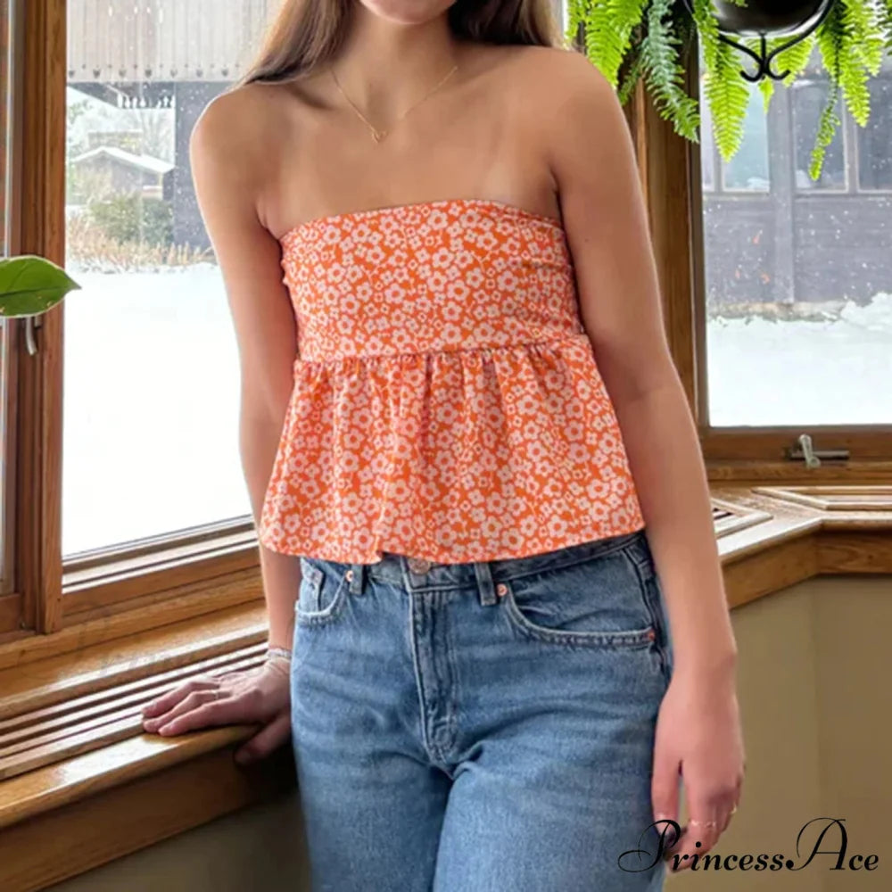 Flower Tie Open-Back Cropped Top croptop-250223