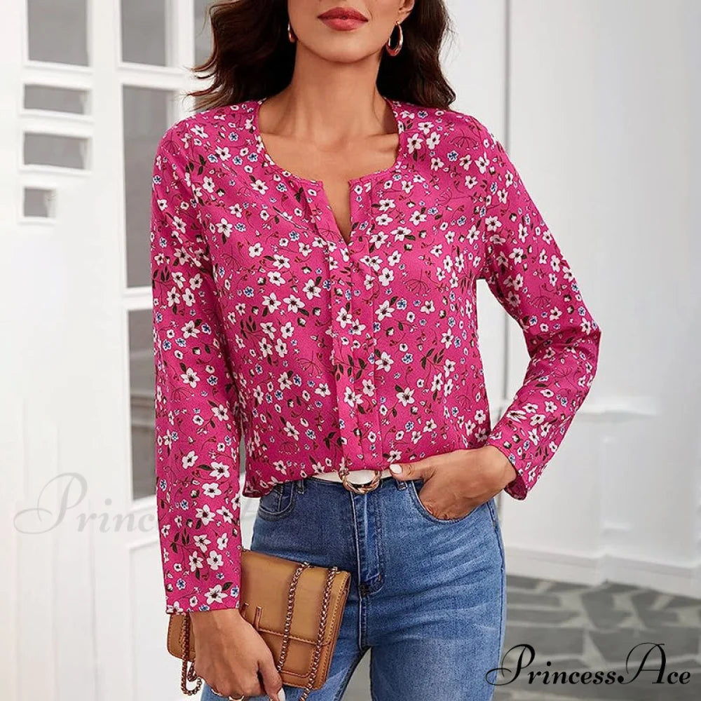 Flowered Blouse Rose / S