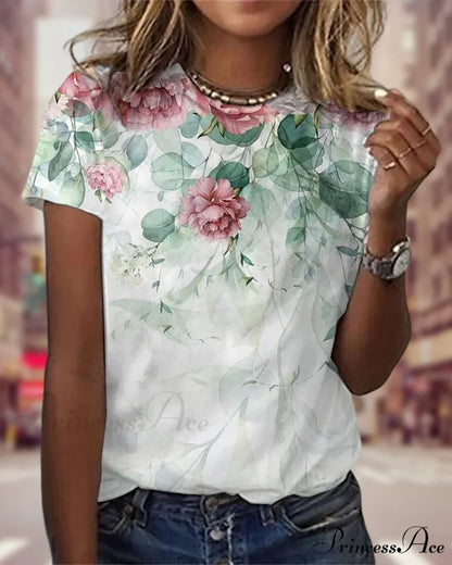 Flowered Brief with Design Tee Sleeves Green / S