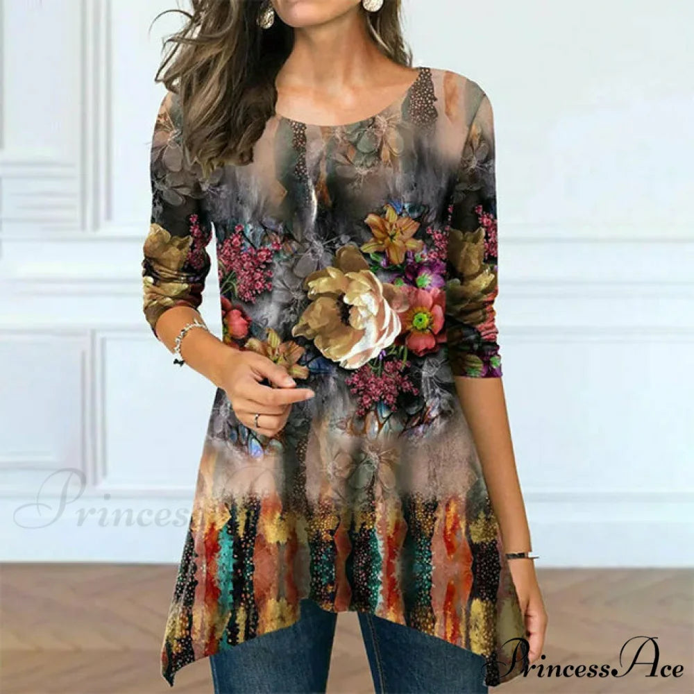 Flowered Design Blouse Multicolor / S