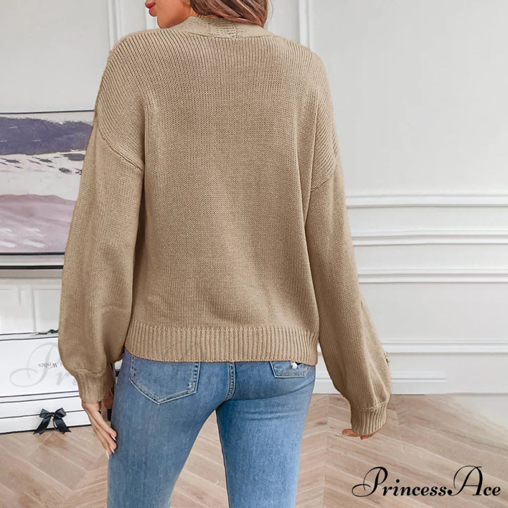 Flowered Knitted Cardigan