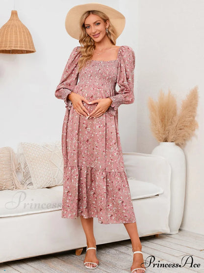 Flowered Maternity Small with Chiffon Gown Print