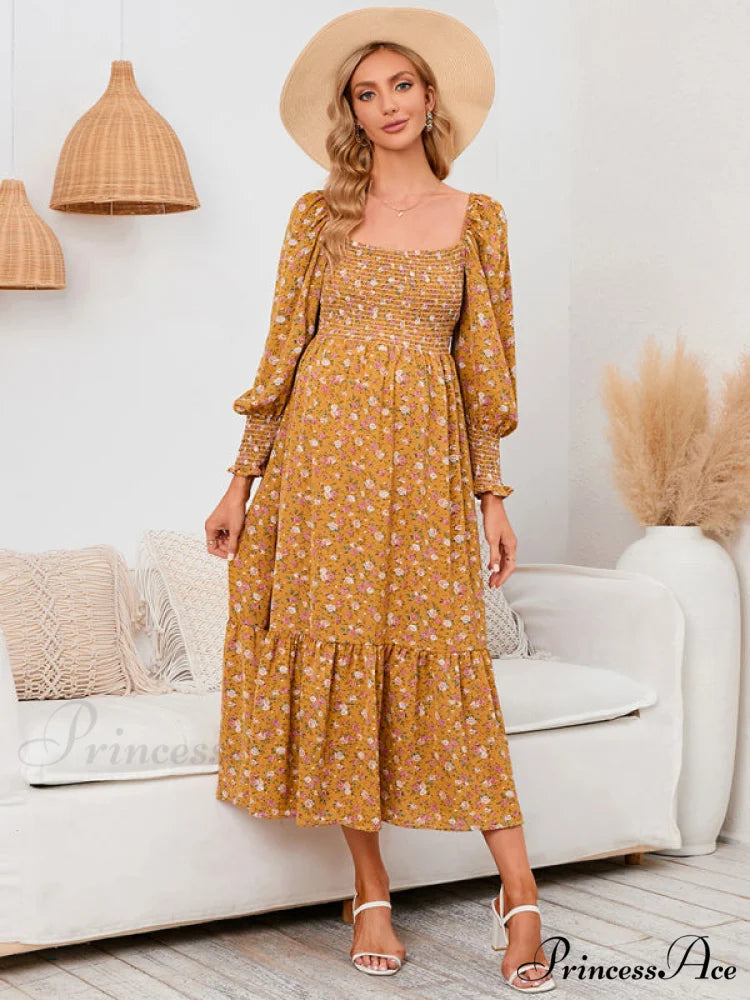 Flowered Maternity Small with Chiffon Gown Print
