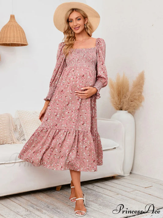Flowered Maternity Small with Chiffon Gown Print