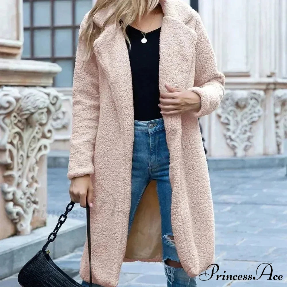 Fluffy Bear Soft Turtleneck Overcoat Pink / S overcoats-241228