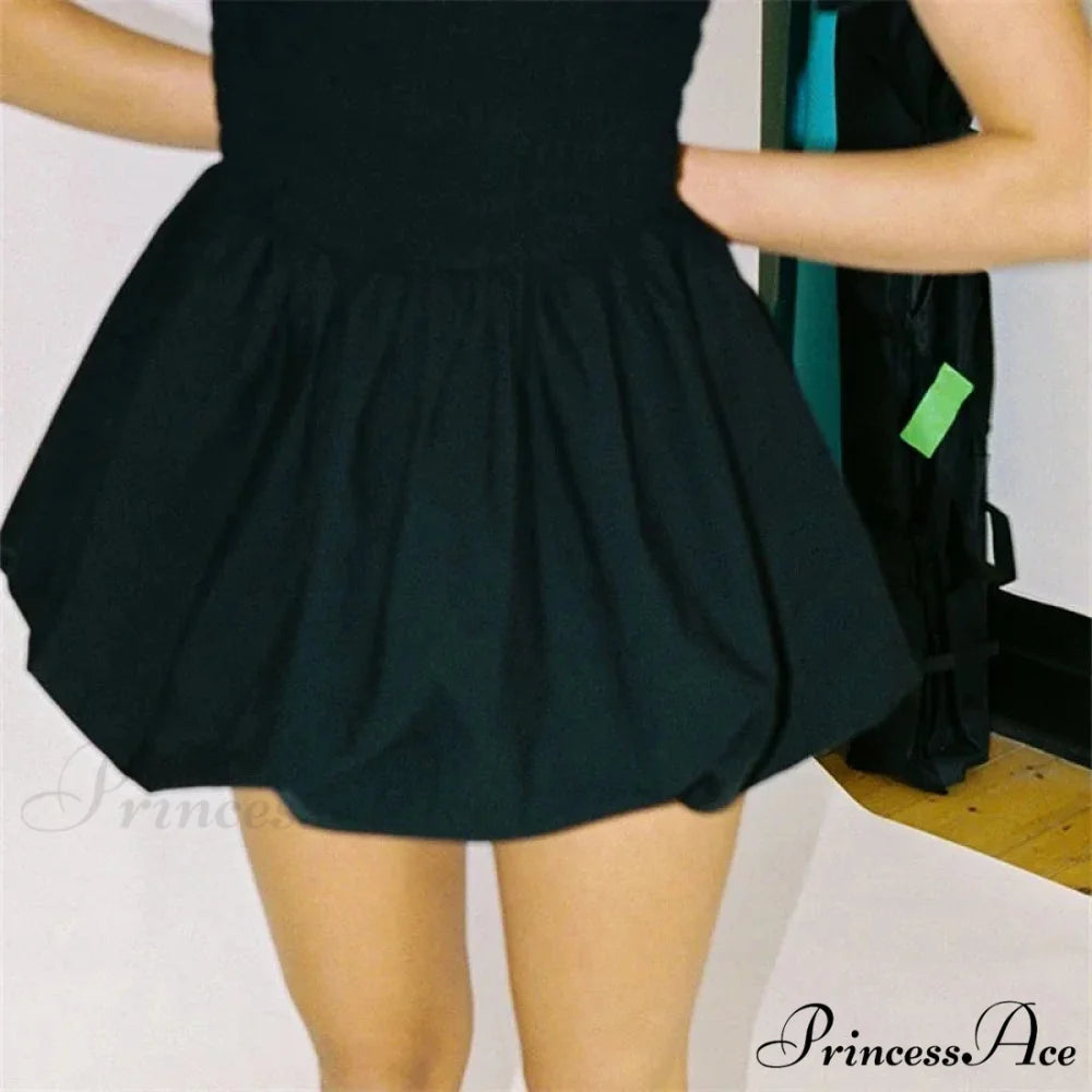 Fluffy Flared A-Line Skirt Black / S skirts-250223