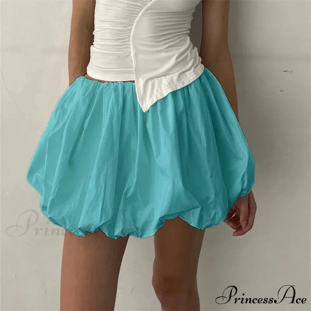Fluffy Flared A-Line Skirt SKY BLUE / S skirts-250223