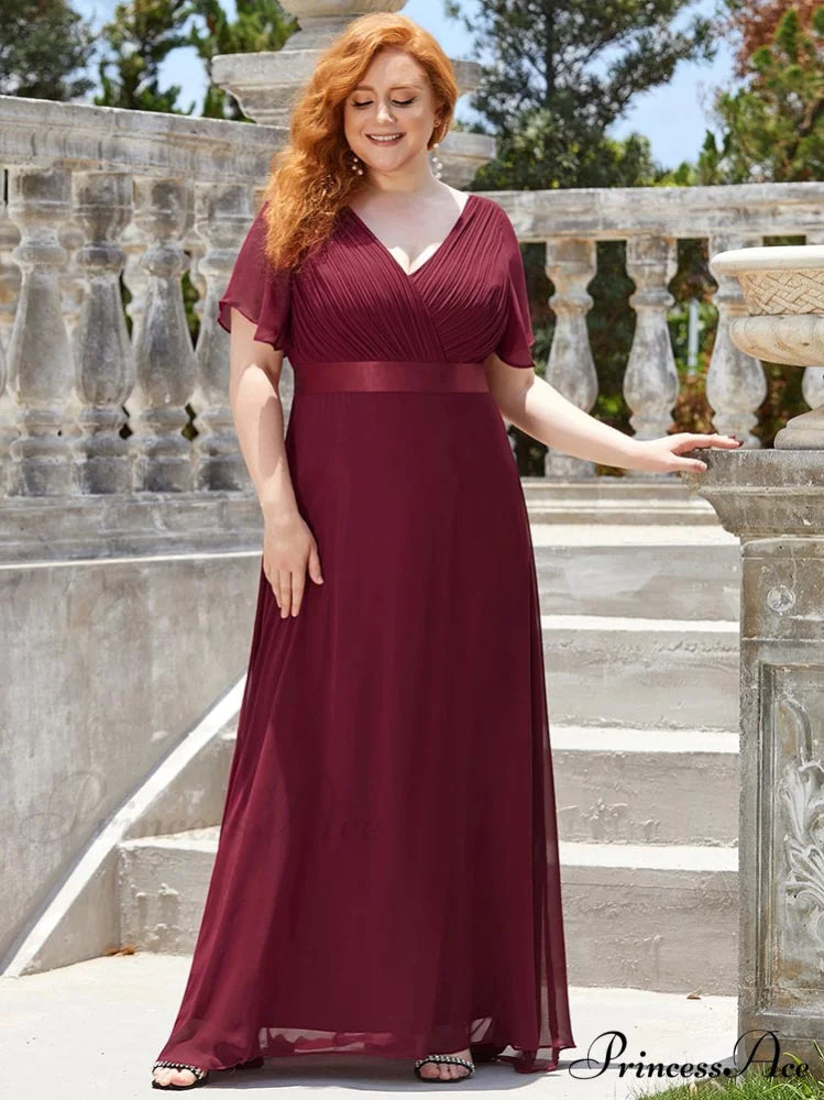 Flutter Sleeve Lace Trendy Up Corset Top Burgundy / L