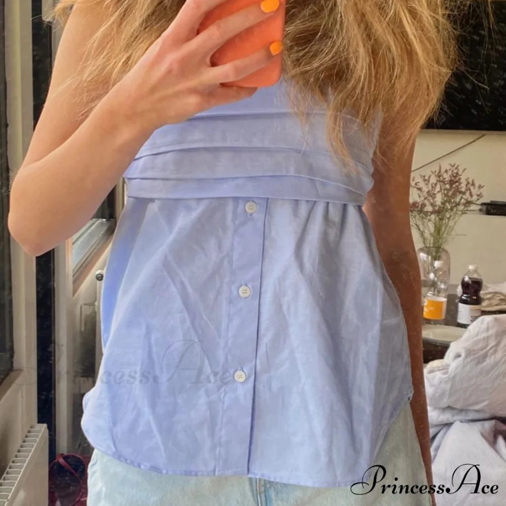 Folded Bandeau Shirt Crop Top croptop-250223