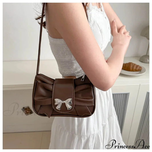 Folded Korean Bow Shoulder Bag for Women shoulder-250126