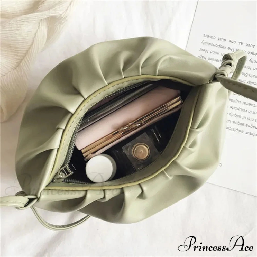 Folded Small Zipper Cloud Crossbody Bag crossbody-250126