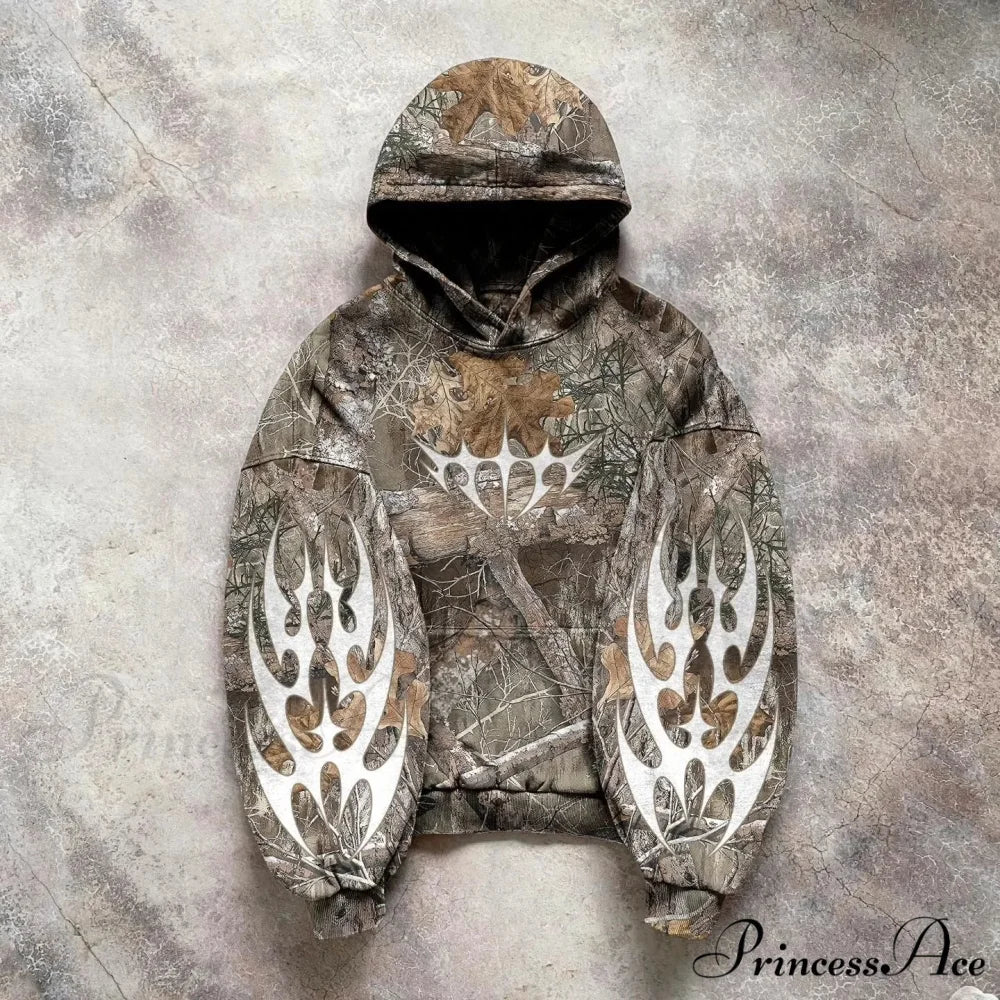 Foliage Disguise Baggy Sweatshirt Hoodie grey 3 / M hoodies-241228