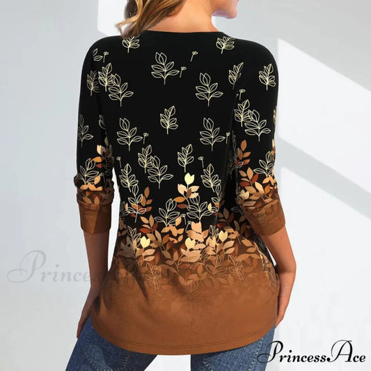 Foliage with Blouse Casual Print