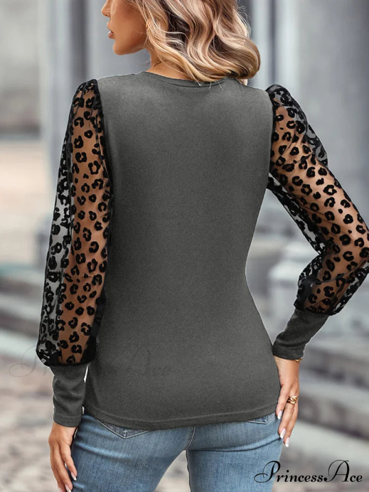 for Arm Block Color Slim Arm Long Top Women