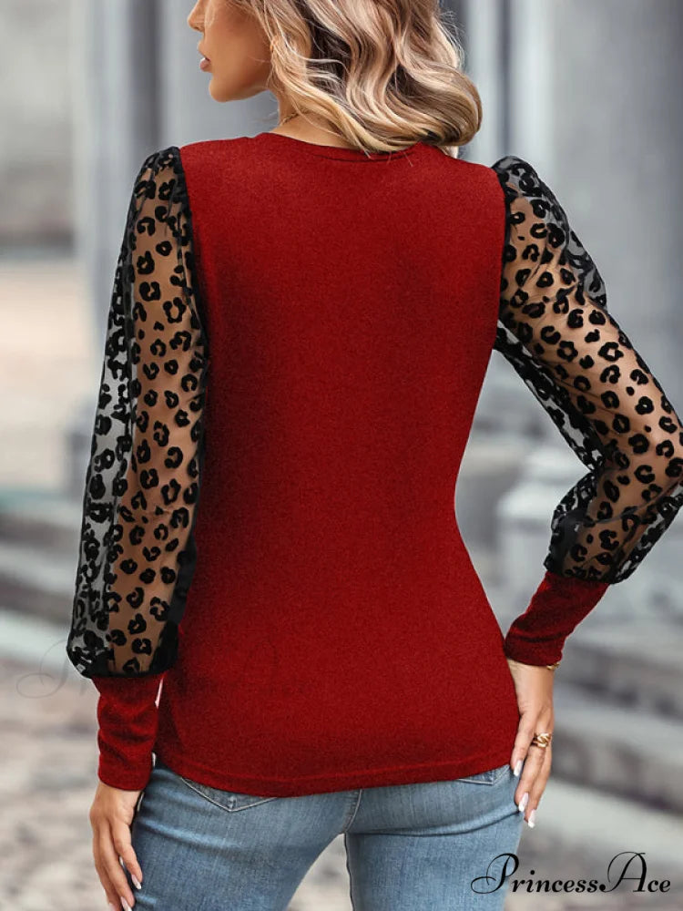 for Arm Block Color Slim Arm Long Top Women