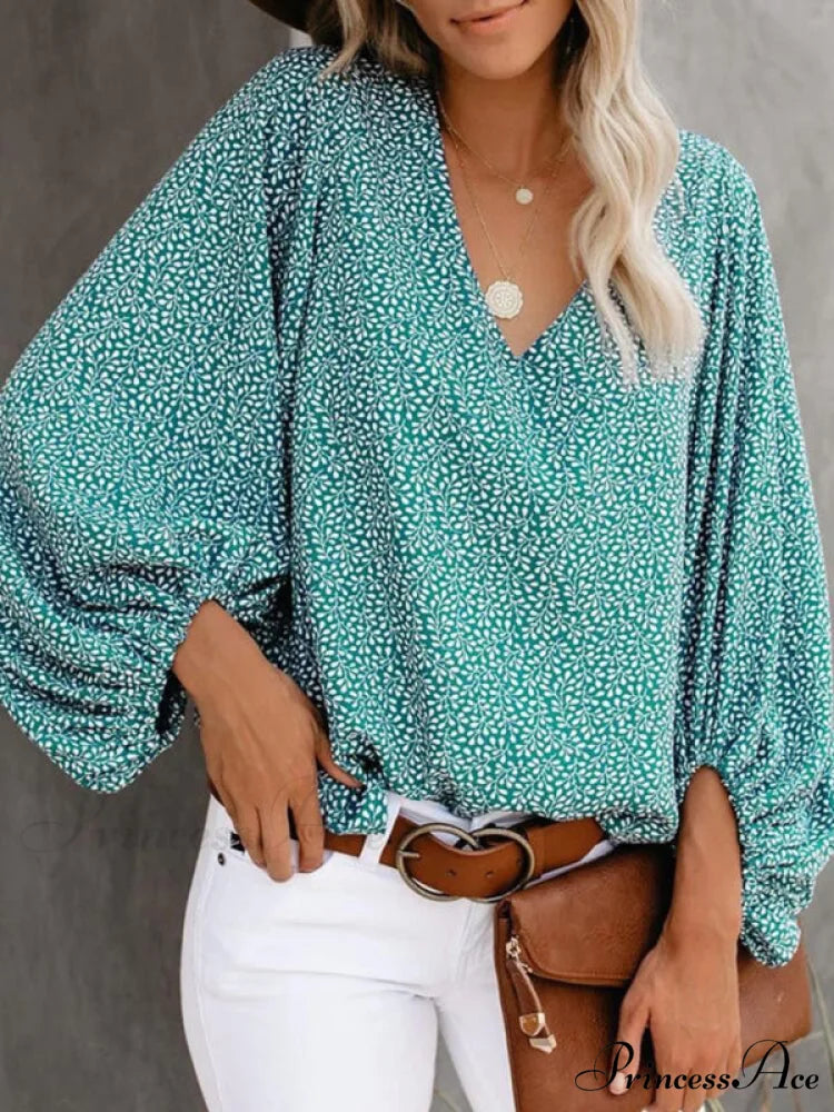 for Blouse Arm Flowered Long Women